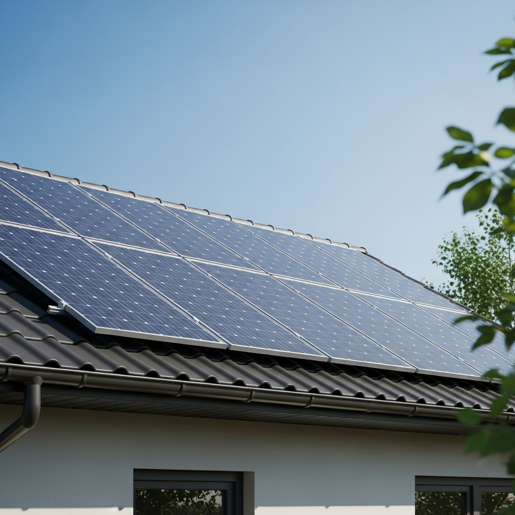 Maison équipée de panneaux solaires monocristallins à Montreuil